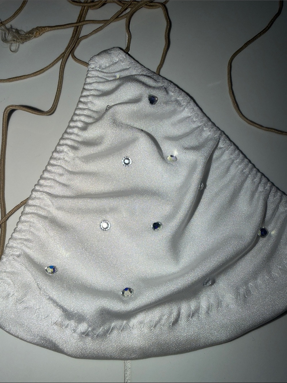 White Rhinestone String Bikini Set - Picture 3 of 4